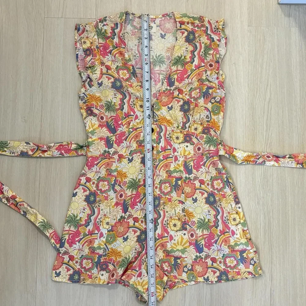 MARINE LAYER- CAMILLA ROMPER-Pastel Groovy Print-Hemp Blend Boho Fairy Sz Med - Picture 7 of 7